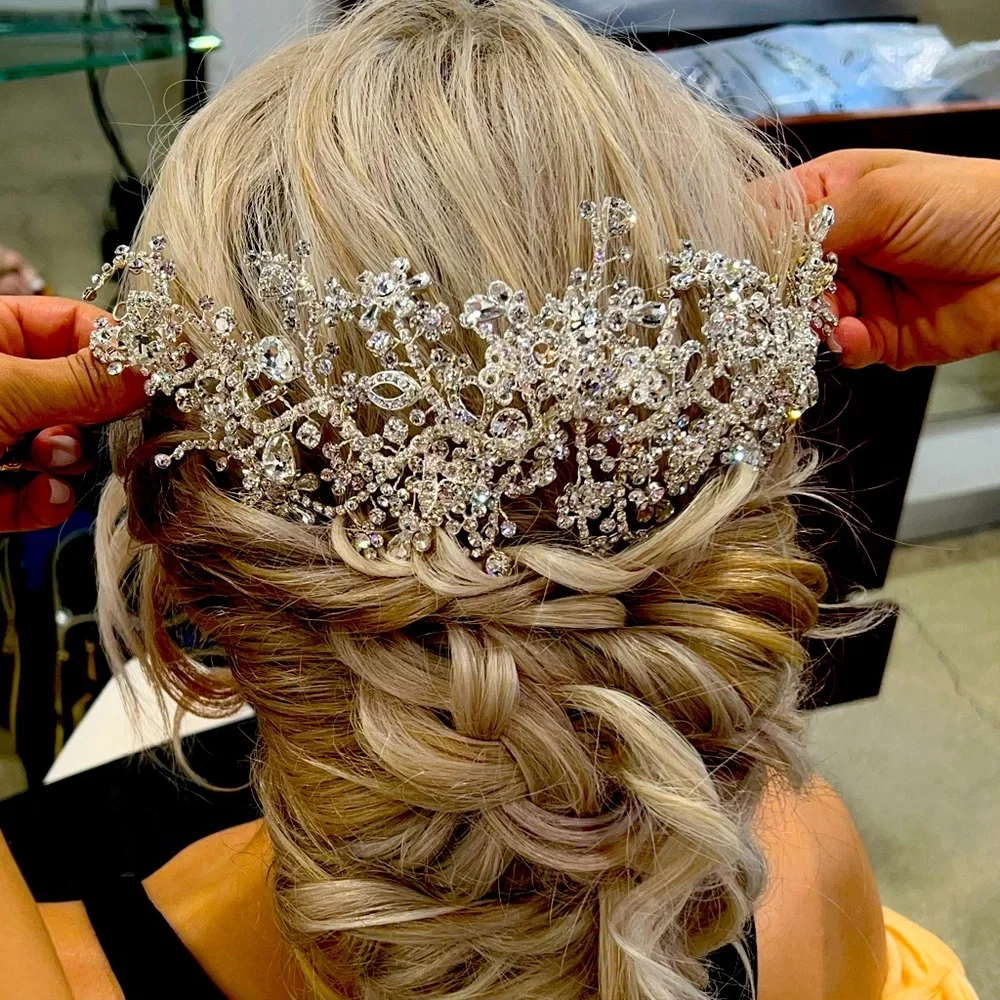 Bridal head peice Swarovski crystal - Picture 1 of 8